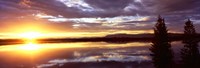 Framed Storm clouds over a lake at sunrise, Jenny Lake, Grand Teton National Park, Wyoming, USA
