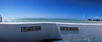 Framed Junction of Atlantic Ocean and Gulf of Mexico, Key West, Monroe County, Florida, USA