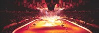 Framed Group of people performing with horses in a stadium, 100th Stock Show And Rodeo, Fort Worth, Texas, USA