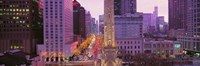 Framed Twilight, Downtown, City Scene, Loop, Chicago, Illinois, USA