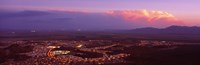 Framed Aerial view of a city lit up at sunset, Phoenix, Maricopa County, Arizona, USA