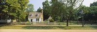 Framed Fence in front of a house, Colonial Williamsburg, Williamsburg, Virginia, USA