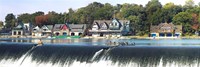 Framed Boathouse Row at the waterfront, Schuylkill River, Philadelphia, Pennsylvania