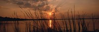 Framed Sunset over a lake, Lake Travis, Austin, Texas