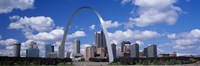 Framed Metal arch in front of buildings, Gateway Arch, St. Louis, Missouri, USA
