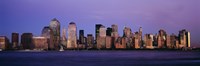 Framed Dark Purple Sky Behind the New York City Skyline