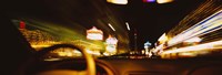 Framed Car on a road at night, Las Vegas, Nevada, USA