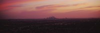Framed Red sky over Los Angeles, California