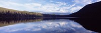 Framed Reflection of clouds in a lake, Mt Hood viewed from Lost Lake, Mt. Hood National Forest, Hood River County, Oregon, USA