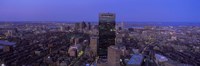 Framed Aerial View of Boston at Night