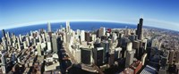 Framed Aerial view of Chicago with the lake in the background, Cook County, Illinois, USA 2010