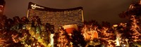 Framed Hotel lit up at night, Wynn Las Vegas, The Strip, Las Vegas, Nevada, USA
