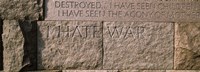 Framed Text engraved on stones at a memorial, Franklin Delano Roosevelt Memorial, Washington DC, USA