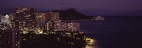 Framed Honolulu at night, Hawaii