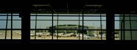 Framed Airport viewed from inside the terminal, Dallas Fort Worth International Airport, Dallas, Texas, USA