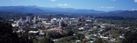 Framed Aerial view of a city, Asheville, Buncombe County, North Carolina, USA