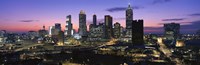 Framed Atlanta skyline at night, Georgia, USA