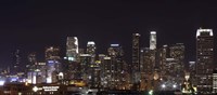 Framed Buildings lit up at night, Los Angeles, California, USA 2011