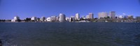 Framed Skyscrapers along a lake, Lake Merritt, Oakland, California, USA