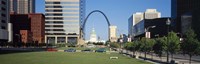 Framed Buildings in a city, Gateway Arch, Old Courthouse, St. Louis, Missouri, USA