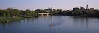 Framed Boat in a river, Charles River, Boston & Cambridge, Massachusetts, USA