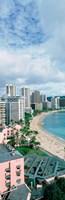 Framed High angle view of a beach, Waikiki Beach, Honolulu, Oahu, Hawaii, USA