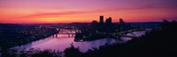 Framed Pittsburgh against a Red Sky
