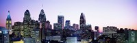 Framed Philadehphia Skyline with Pink and Purple Sky