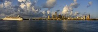 Framed Cruise ship docked at a harbor, Miami, Florida, USA