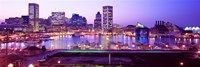 Framed Inner Harbor, Baltimore, Maryland at Night