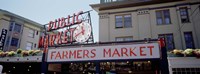 Framed Low angle view of buildings in a market, Pike Place Market, Seattle, Washington State, USA
