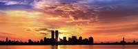 Framed US, New York City, skyline, sunrise