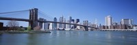 Framed Brooklyn Bridge and Skyscrapers in New York City