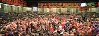 Framed Large group of people on the trading floor, Chicago Board of Trade, Chicago, Illinois, USA