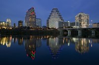 Framed Night view of Town Lake, Austin, Texas
