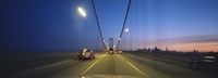 Framed Bay Bridge with Cars at Night, San Francisco, California