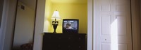 Framed Television and lamp in a hotel room, Las Vegas, Nevada