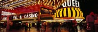 Framed Casino lit up at night, Four Queens, Fremont Street, Las Vegas, Clark County, Nevada, USA