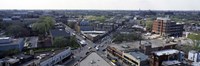 Framed Aerial view of crossroad of six corners, Fullerton Avenue, Lincoln Avenue, Halsted Avenue, Chicago, Illinois, USA