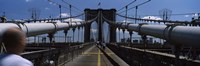 Framed Man walking on a bridge, Brooklyn Bridge, Brooklyn, New York City, New York State, USA