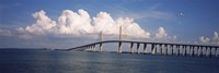 Framed Suspension bridge across the bay, Sunshine Skyway Bridge, Tampa Bay, Gulf of Mexico, Florida, USA