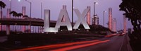 Framed Airport at dusk, Los Angeles International Airport, Los Angeles, Los Angeles County, California, USA