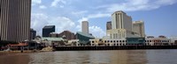 Framed Buildings viewed from the deck of a ferry, New Orleans, Louisiana, USA