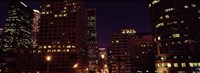 Framed Buildings lit up at night, City of Los Angeles, California