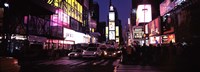 Framed Street scene at night, Times Square, Manhattan, New York City