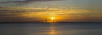 Framed Sunrise over Sunshine Skyway Bridge, Tampa Bay, Florida, USA