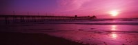 Framed San Diego Pier at dusk, San Diego, California