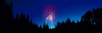 Framed Fireworks, Canada Day, Banff National Park, Alberta, Canada