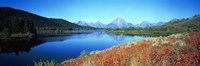 Framed Reflection of mountain in a river, Oxbow Bend, Teton Range, Grand Teton National Park, Wyoming, USA