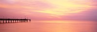Framed Sunset At Pier, Water, Caspersen Beach, Venice, Florida, USA